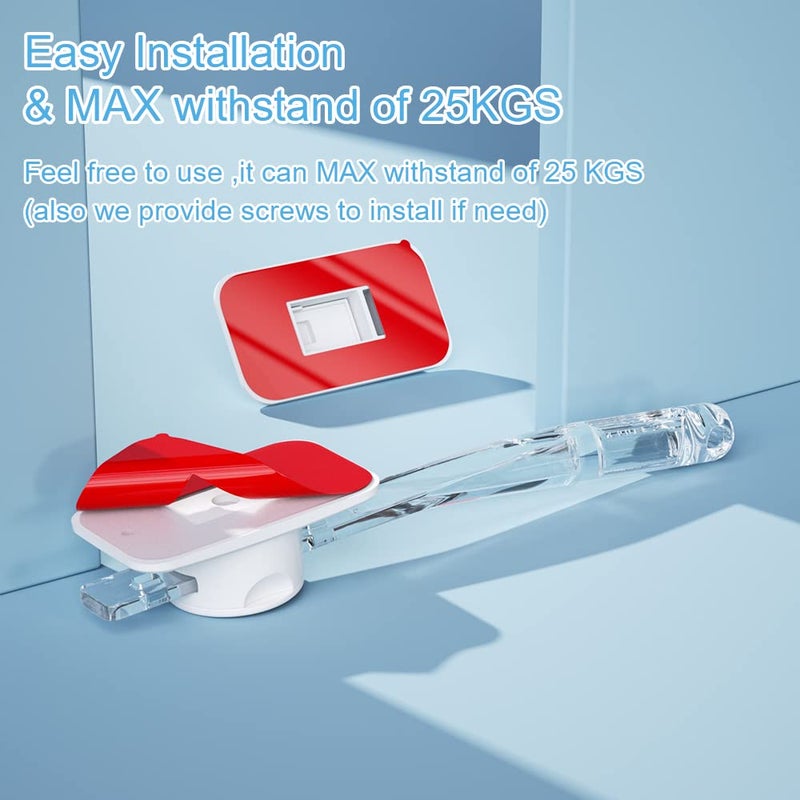 Eudemon 1 Pack Child Proof Door Finger Pinch Guard, Baby Door Stopper& Door Latch, Adjustable Door Lever Handle for Pets, Great Door Lock for Dogs, Easy Cats Entry(Transparent) - Image 4